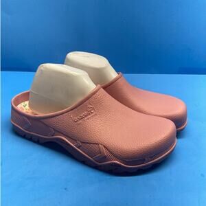 GARDENLINE Ladies Pink Garden Clogs 9 / 10 Floral Sole Comfort Slide On